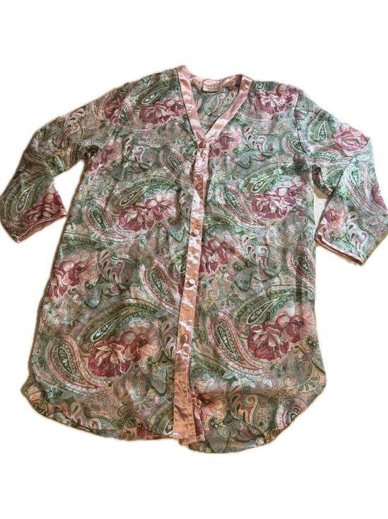 Victorias secret Other - Victoria's Secret Gold Label Paisley Pink Floral Robe Nightgown Women’s P/S